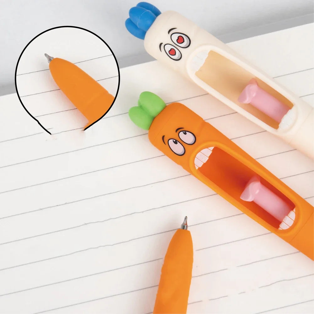 1-4 pcs Amusing Stationery Kawaii Gel Pen School Office Supplies Creative Carrot Funny Recreation Cute Gel Pen