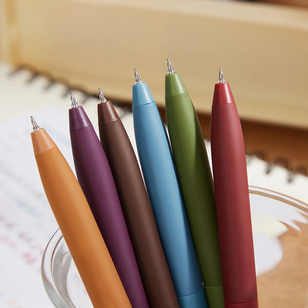 6-Color Gel Pen Set 0.5mm Fine Point Quick-Dry Smooth Writing Ballpoint Pens for Diary Drawing Learning Office Study Stationery