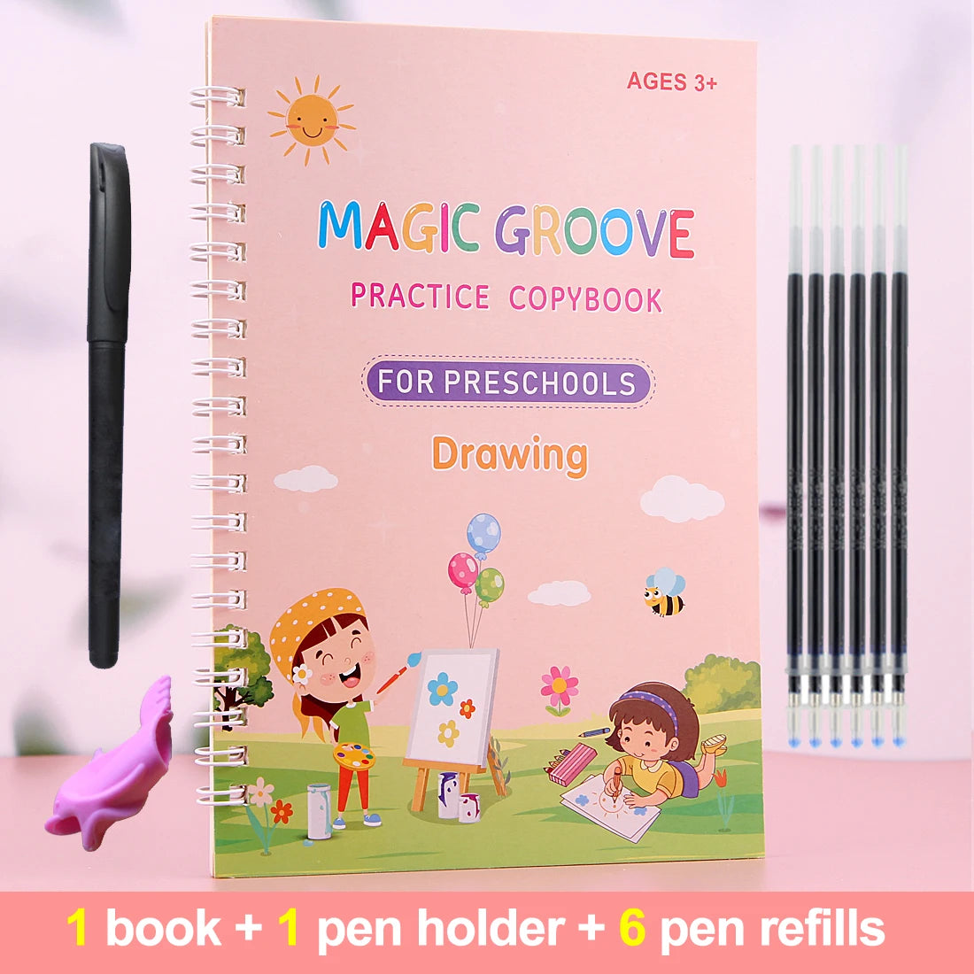 Reusable Magic Copybook Arabic Drawing Toys Children Montessori Pen Control Training Writing Learning Educational Toy Kids Gifts