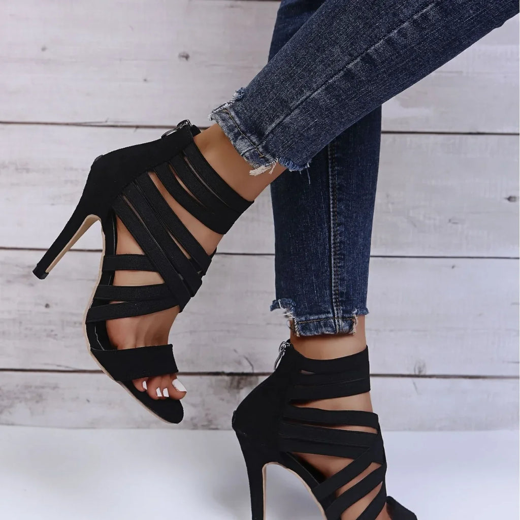 Versatile Sexy - High Heel Iridescent Sneakers Women's Cross-Border Fast Sale Product Polyester Material Fine Heel Design