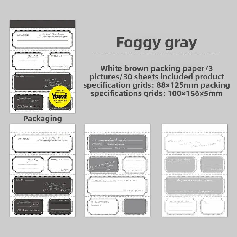 Journal GO 30pcs Vintage Label Paper Sticker Tag Scrapbooking Junk Journal Kits Crafts Classification Retro Label Stickers