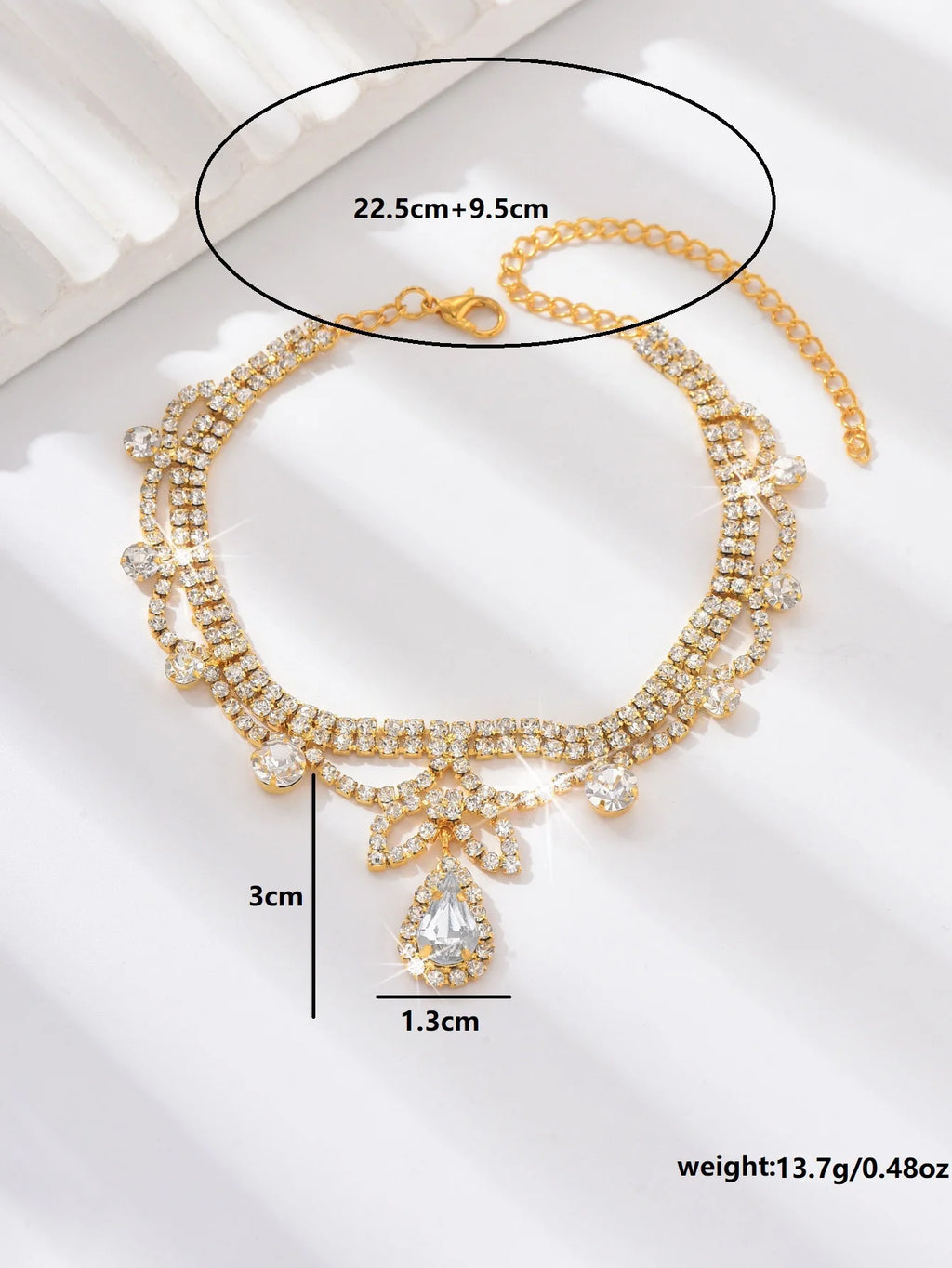 AQUÉA - 
1PC Fashion Ladies' Sparkling Water Drop Pendant Foot Chain Travel Beach Banquet Party Vacation Gift