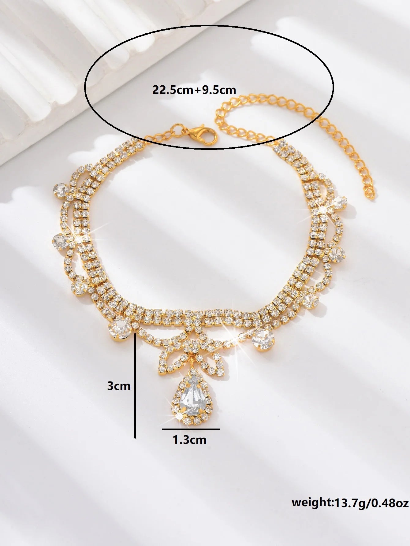 AQUÉA - 
1PC Fashion Ladies' Sparkling Water Drop Pendant Foot Chain Travel Beach Banquet Party Vacation Gift