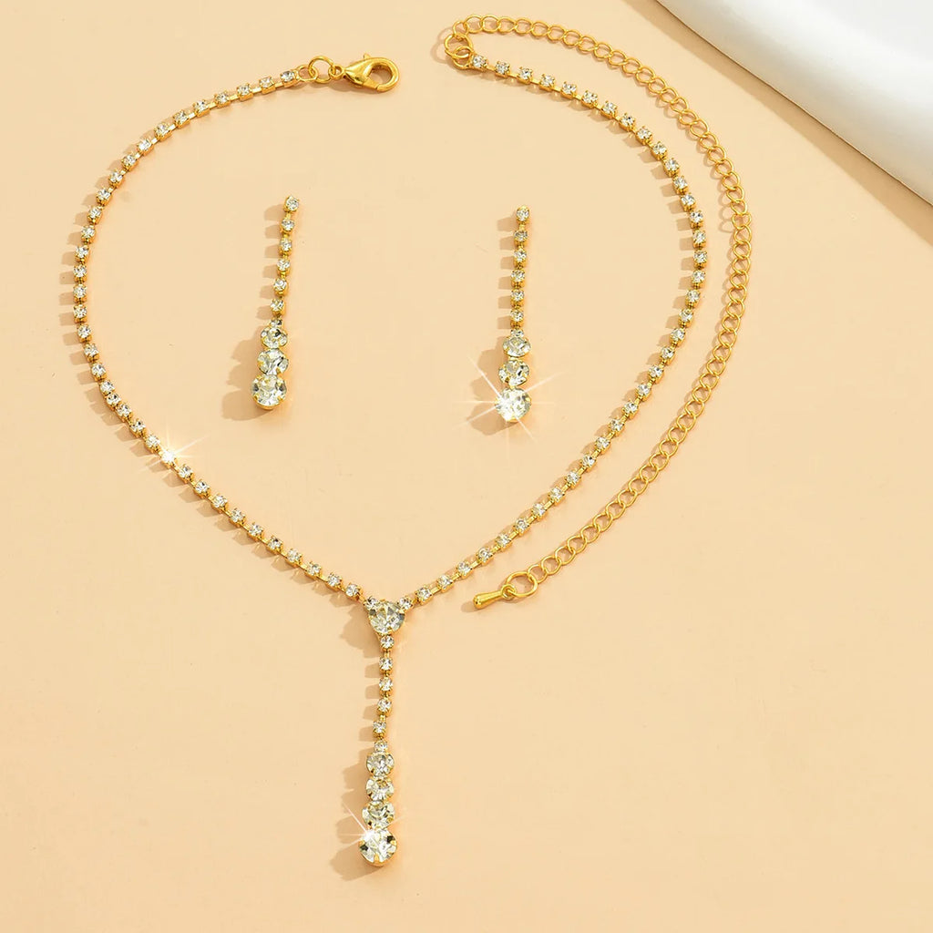 Coppira - 3PC Women's Trendy Copper Claw Chain Series Minimalist Necklace Earrings Jewelry Set Wedding Banquet Party Holiday Gift