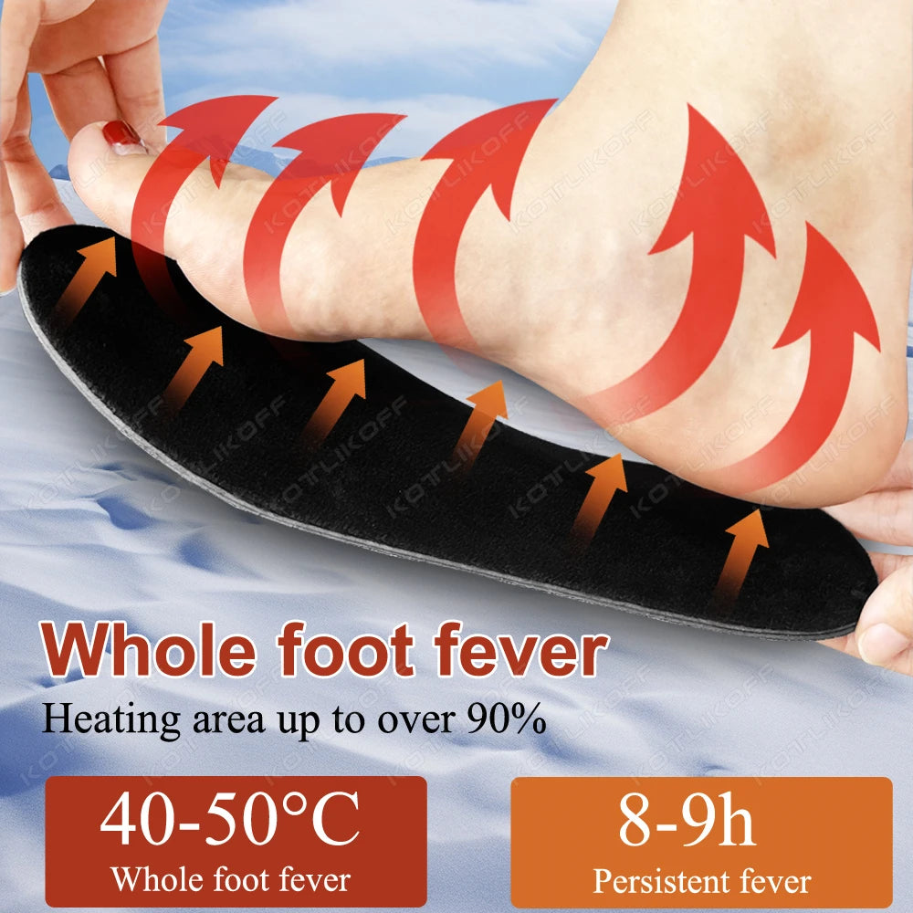 HeatWalk - USB Heated Shoe Insoles Rechargeable Free to Cut Washable Winter Outdoor Skiing Foot Warmers Warm Insoles For Shoes