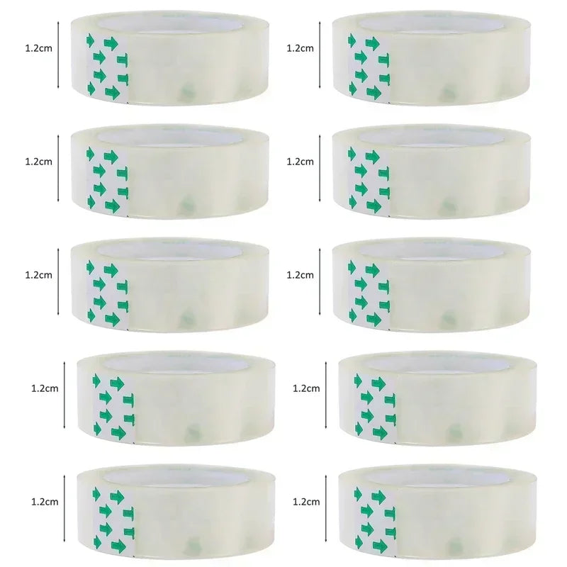 10/5/1 Rolls Premium Transparent Tape 0.8cm 1.2cm 1.8cm Multifuntion High-viscosity Adhesive Tape for Gift Wrapping Packing