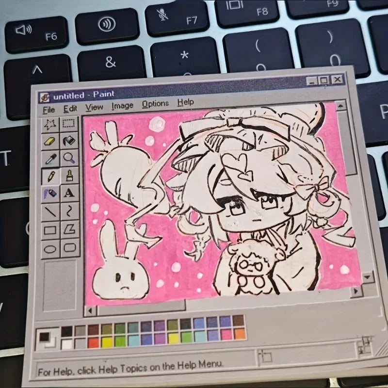 Vintage Computer Drawing Sticky Notes 50 Sheets - Ideal for Artists & Office Use,Durable Adhesive Notes, Sticky Notes for Office