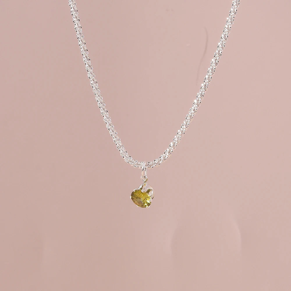 Aurivelle - Y2K Crystal Butterfly Heart Necklace Fashion Kpop Shiny Clavicle Chain Necklaces for Women Girls New Trend Party Gifts Jewelry