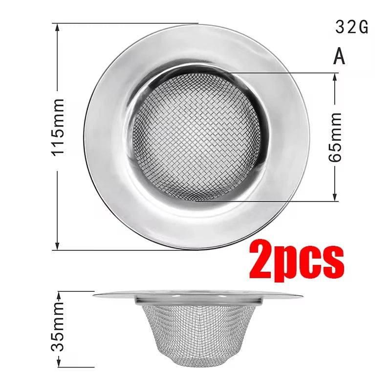 Kitchen Sink Filter Stainless Steel Mesh Sink Strainer Filter Bathroom Sink Strainer Drain Hole Filter Sewer Screen Strainers