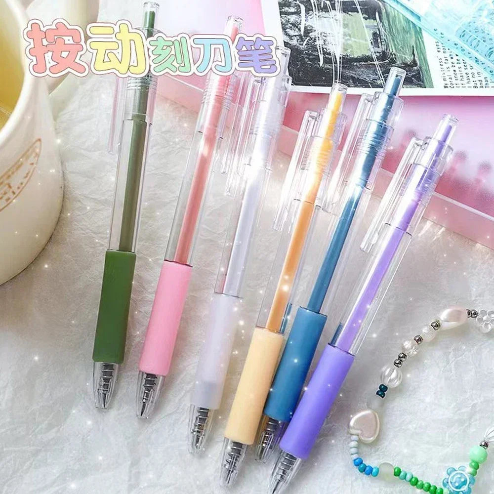 1-60Pcs Paper Cut Knife Pen Art Utility Knife Scrapbooking Cutting Tool DIY 3D Cabin Sticker Tape Cutter Express Box Knife