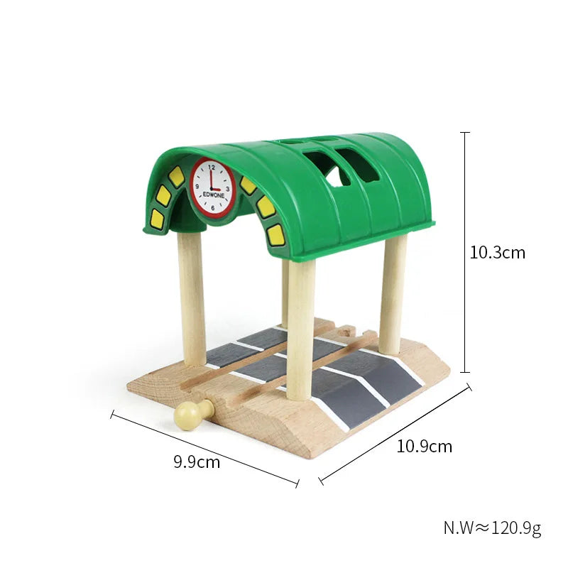 33style DIY Wooden Train Rail Tracks Accessories Wood Railway Track Parts Fit For All Wood Track Toy Christmas Birthday kid Gift