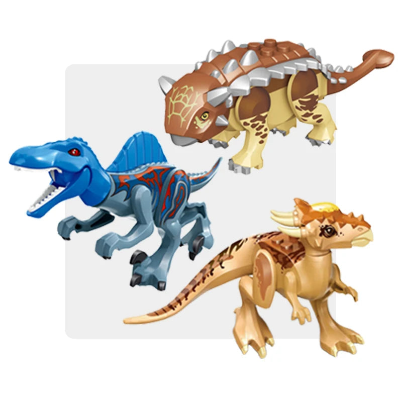 Jurassic World Dinosaurs Velociraptor Triceratops Indominus T-Rex Model Assemble Educational Building Blocks Toys For Kids Gifts