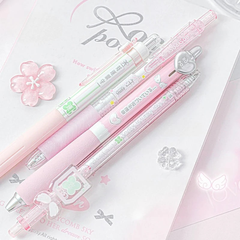 4pcs/set Japanese Cute INS Inspired Scented Gel Pens Instant Dry 0.5mm Smooth Ink for Exam Writing Sweet Aesthetic Pastel Pens