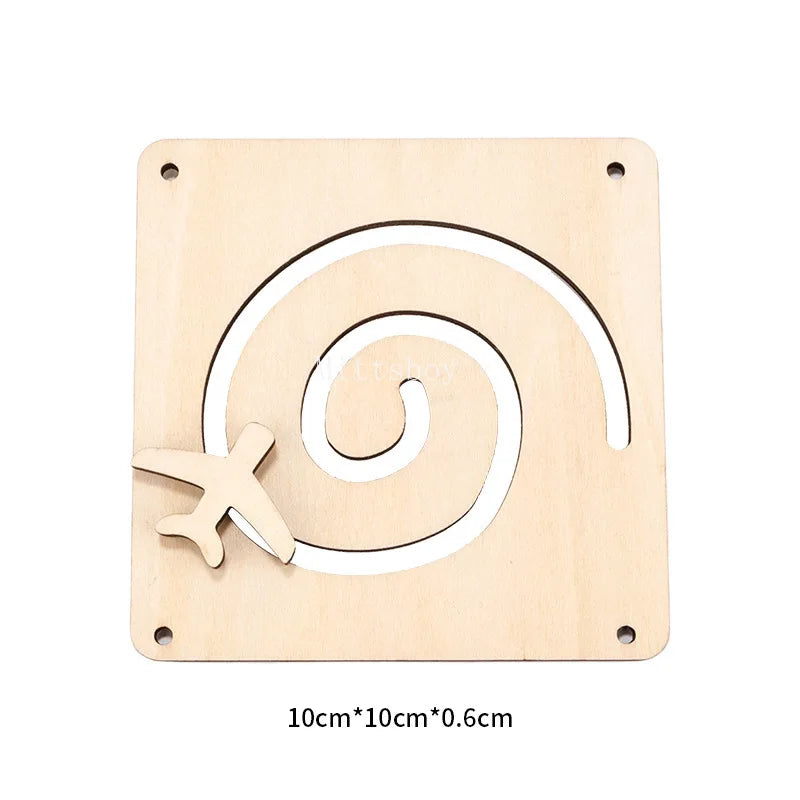 2024 DIY Montessori Busy Board  Accessories Wooden Graffiti Digit Early Ball Sequin Helicopter Educational Toy For Children Gift