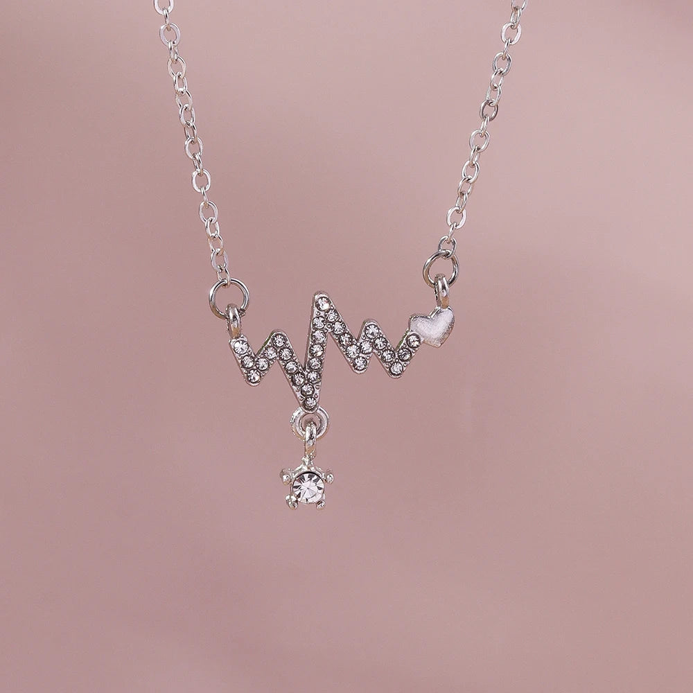 Aurivelle - Y2K Crystal Butterfly Heart Necklace Fashion Kpop Shiny Clavicle Chain Necklaces for Women Girls New Trend Party Gifts Jewelry