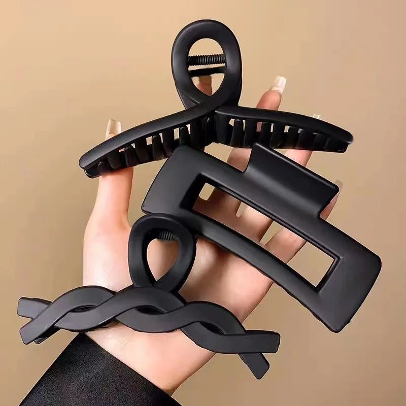 Clawra - Black Series big Hair Clip for women Simplicity Ponytail Clip Women Fashion Shark Clip Girl Hair Clamp