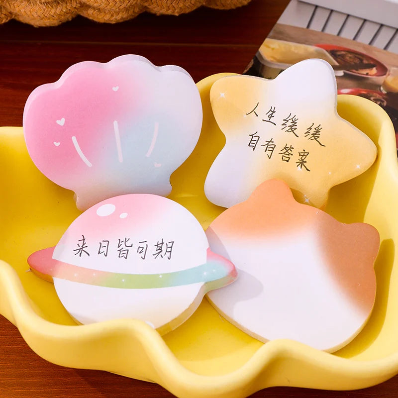 60Sheets Cartoon Gradient Memo Pads Scrapbooking Sticker School Supplies Post Sticky Notes Office Stationery