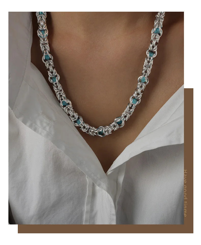 LIORÉ - 
Liora High Quality Stainless Steel Irregularly Chain Necklace Bracelet For Women Men Charm Women's Two Pieces Jewelry Set Gifts