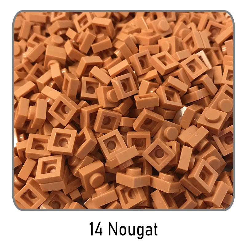 100Pcs DIY Bricks Parts 3024 1x1 Plate Educational Tech Construction Assmble Compatible Block Parts Toys for Child Kids