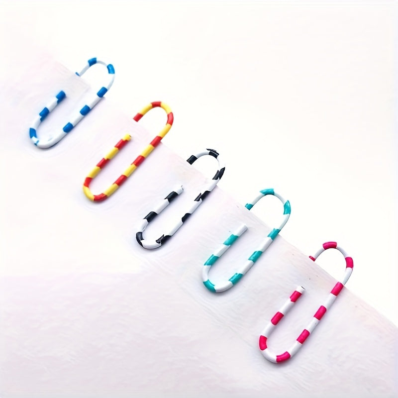 100pcs Multifunctional Colorful Pattern Paper Clips, Durable and Non-Slip, Suitable for Decorative File Organization in Office, Home, and School Diary Supplies