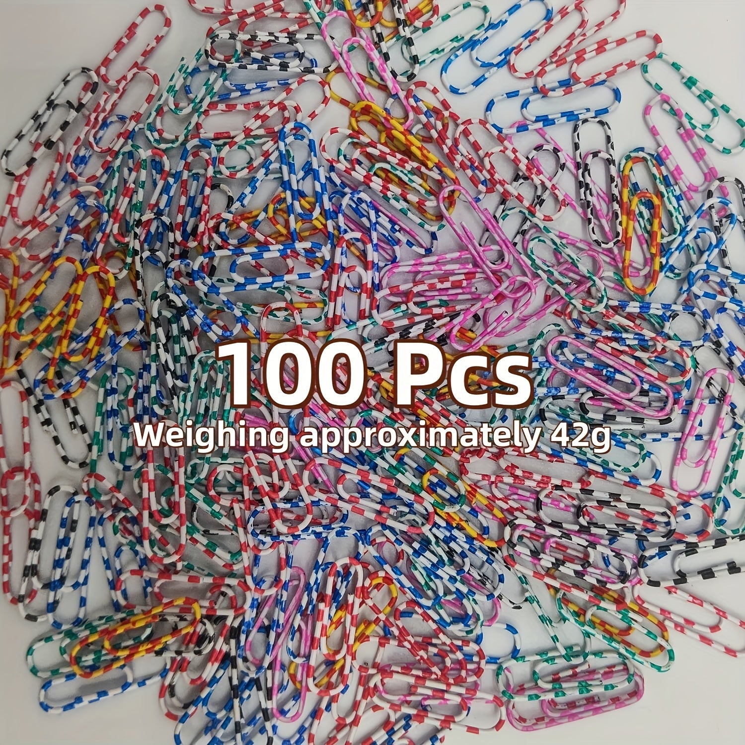 100pcs Multifunctional Colorful Pattern Paper Clips, Durable and Non-Slip, Suitable for Decorative File Organization in Office, Home, and School Diary Supplies