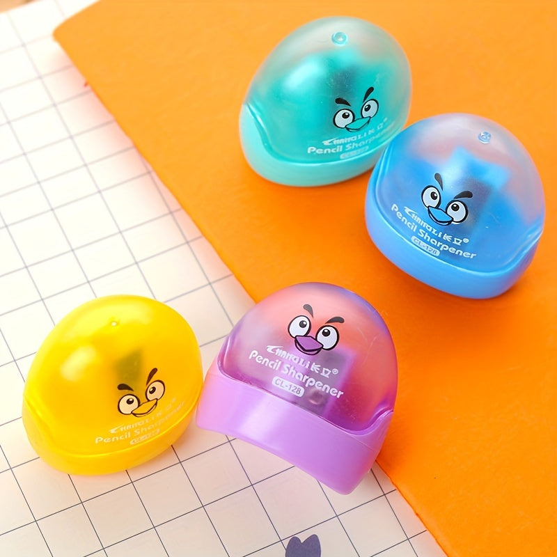 4pcs Manual Pencil Sharpener - Fun Chick Characteristic Pencil Sharpener Single Hole Compact Handheld Design, Suitable for Students, Classroom, and Home Office